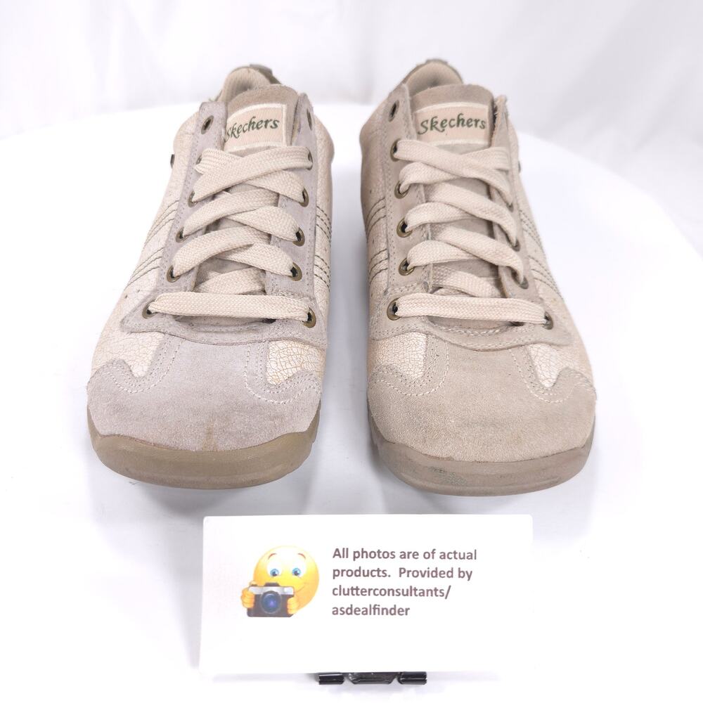 Skechers Signature Lace Up Athletic Walking Shoe Womens Size 8.5 46047 Tan - Picture 2 of 9